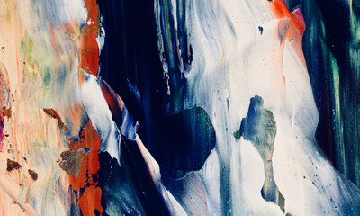 Abstract oil painting on canvas . background wallpaper. Modern motif visual art . Trendy hand...