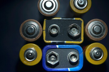 many different batteries on the table