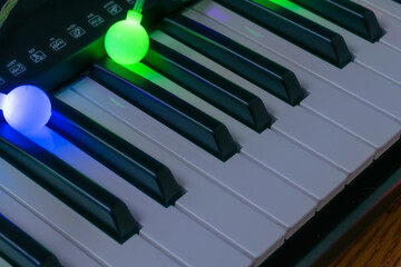 Piano keyboard. Musical background. 