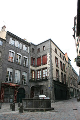 square and residential buildings in clermont-ferrand in auvergne (france)