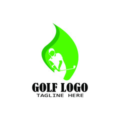 Obraz premium golf logo template, golfer design vector