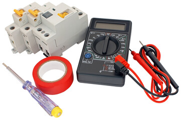 insulating tape, modular circuit breaker and digital multimeter