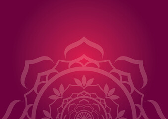 Beautiful mandala semicircle on a purple background vector illustration. Mandala abstract purple background vector. Abstract dark red background with mandala ornament vector