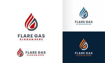 fire and flame logo design collection template