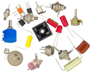 Obraz premium Radio components on white