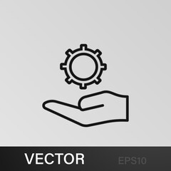 Fototapeta premium Hand holding instruction outline icons. Can be used for web, logo, mobile app, UI, UX