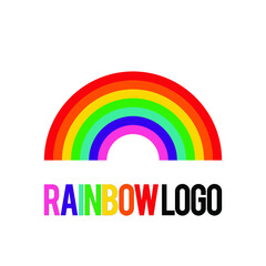 Rainbow color logo icon symbol design template