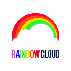 Rainbow color logo icon symbol design template