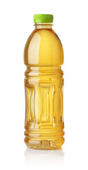 Plastic bottle of apple juice