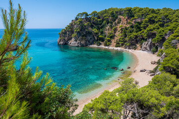 Fototapeta na wymiar View of Alonaki Fanariou Beach - Parga, Greece