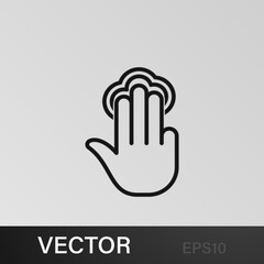 Double, fingers, gesture, hand, tap, three outline icons. Can be used for web, logo, mobile app, UI, UX