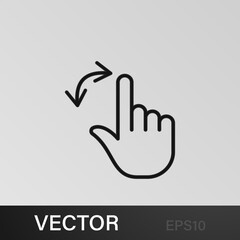 Finger, gesture, hand, rotate, one outline icons. Can be used for web, logo, mobile app, UI, UX