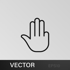 Fingers, hand, three outline icons. Can be used for web, logo, mobile app, UI, UX