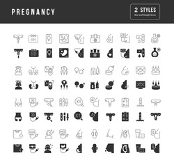 Set of simple icons of Pregnancy