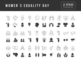Vector Simple Icons of Women Equality Day