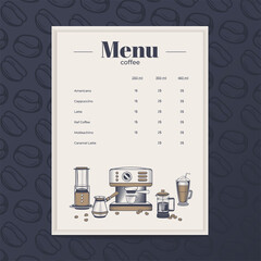 Coffee restaurant brochure vector, coffee shop menu design. Vintage coffee shop menu template. Restaurant Menu Design template. Vector illustration.