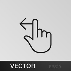 Finger, gesture, hand, left, one, swipe outline icons. Can be used for web, logo, mobile app, UI, UX