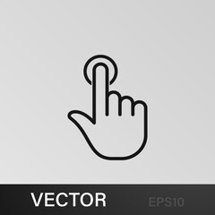 Finger, gesture, hand, one, tap outline icons. Can be used for web, logo, mobile app, UI, UX