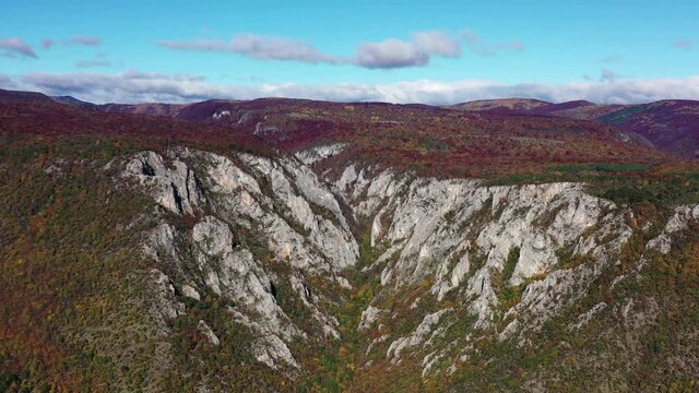 Aerial view of Zadielska dolina valley in Slovakia