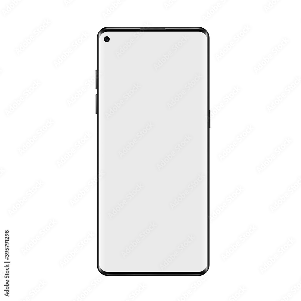 Aufkleber smartphone realistic mockup vector illustration. modern outline wireframe smart phone device, trendy