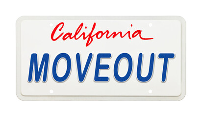 California Move Out License Plate