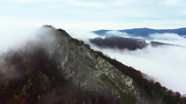 Aerial view of Sivec mountains in Ruzin locality in Slovakia