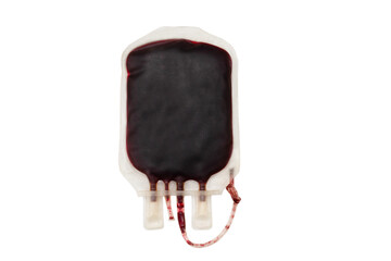 isolated picture of packed red cell in bag for blood transfusion after severe bleeding