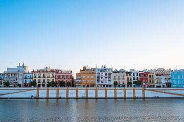 Panoramic of Betis street from the other side of the river.