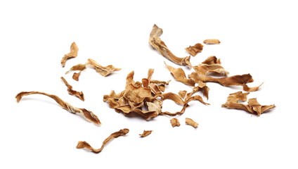 Chopped dry leaves cabbage isolated on white background