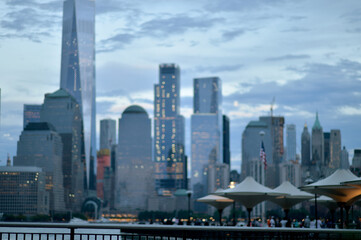 New York skyscrapers against a sky. USA