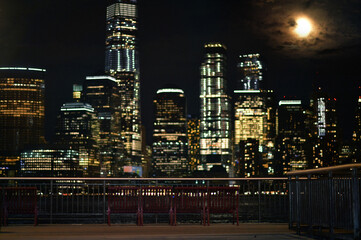 City landscape on the background of water. USA
