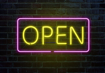 Obraz premium Open neon sign