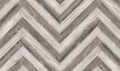 Grayscale wood background with chevron pattern. Wooden boards texture in diagonal lines.. 