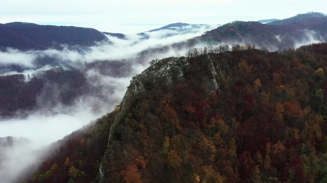 Aerial view of Sivec mountains in Ruzin locality in Slovakia