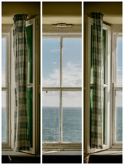 Triptych of Sea View Out an Old Irish Window