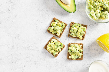 Avocado eggs salad on bread