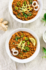 Keema curry in bowls
