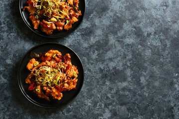 Spicy garlic fried chicken (Kkanpunggi)