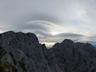 Mountain crossing Hackenkopfe mountains, Tyrol, Austria