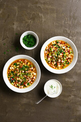 Cold russian soup Okroshka