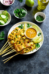 Chicken satay with peanut sauce