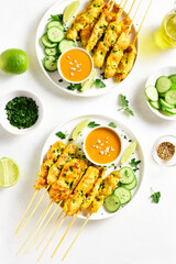 Chicken satay with peanut sauce