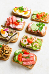 Open faced sandwiches