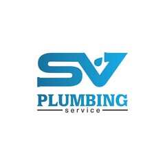 SV letter Plumbing service logo