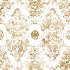 Geometric damask seamless pattern with grunge texture
- 395802408