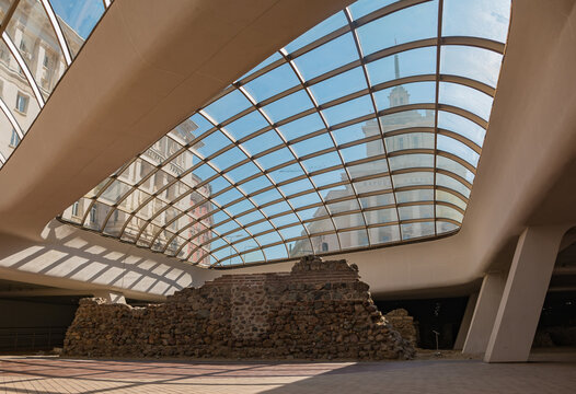 Sofia, Bulgaria - September 19, 2018: A picture of the underground Ancient Serdica Complex, in Sofia.