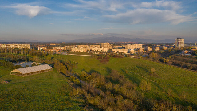Rome north, aerial landscape of Parco delle Sabine