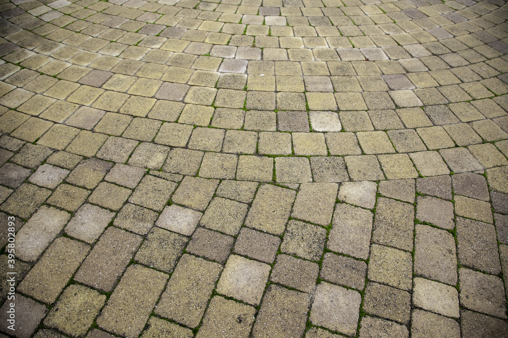 Sticker paving stones on the ground