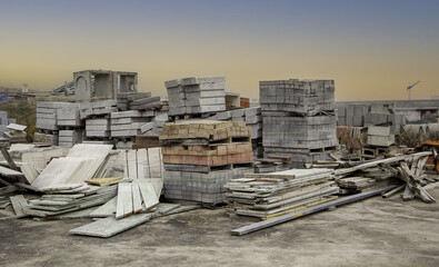 Paving stones and concrete blocks