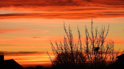 Sonnenaufgang, Himmel, Wolken, rot, orange,  Feuer